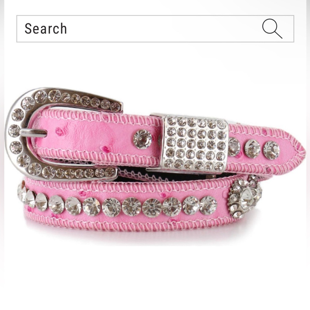 SHYANNE GIRL'S OSTRICH PRINT RHINESTONE BELT  NEVER WORN! Size 24